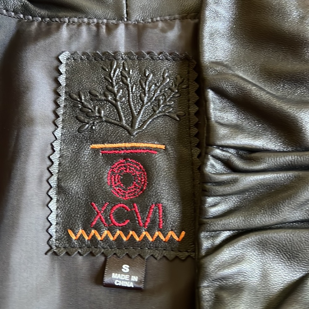 Leather Lined Black Button Up Jacket - image 2